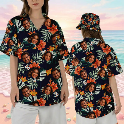 Custom Photo Summer Hawaiian Shirt, Personalized Aloha Shirt, Tropical Family Gift THUC99