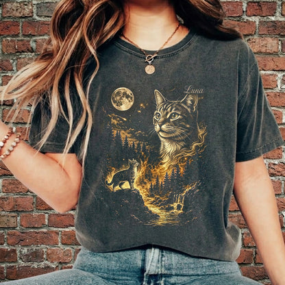 Custom Photo Cat T-Shirt, Personalized Pet Unisex Wash Shirt THUC99
