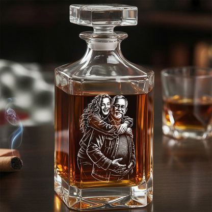 Custom Photo Dad Whiskey Decanter Set, Personalized Father's Day Gift THUC99