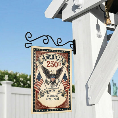 America 250th Semiquincentennial Garden Flag 1776-2026, Patriotic USA Flag, Independence Day 4th of July Outdoor Decor