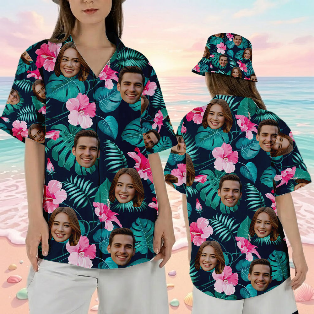 Custom Photo Family Hawaiian Shirt, Personalized Tropical Vacation Shirt, Family Matching Outfit THUC99