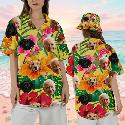 Custom Photo Dog Tropical Shirt, Personalized Hawaiian Shirt, Dog Lover Vacation Gift THUC99