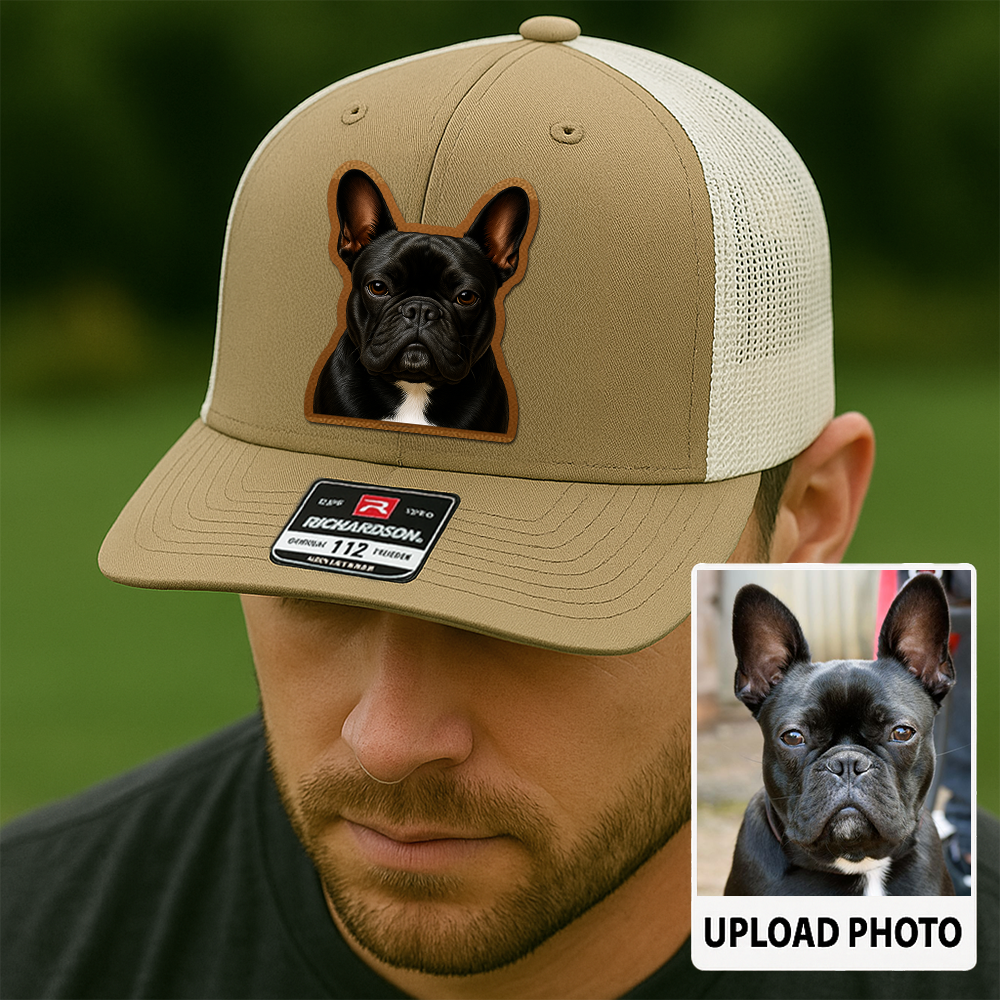 Custom Pet Printed Leather Hat – Unique Trucker Cap with Your Pet's Picture – Personalized Dog Gift TH997