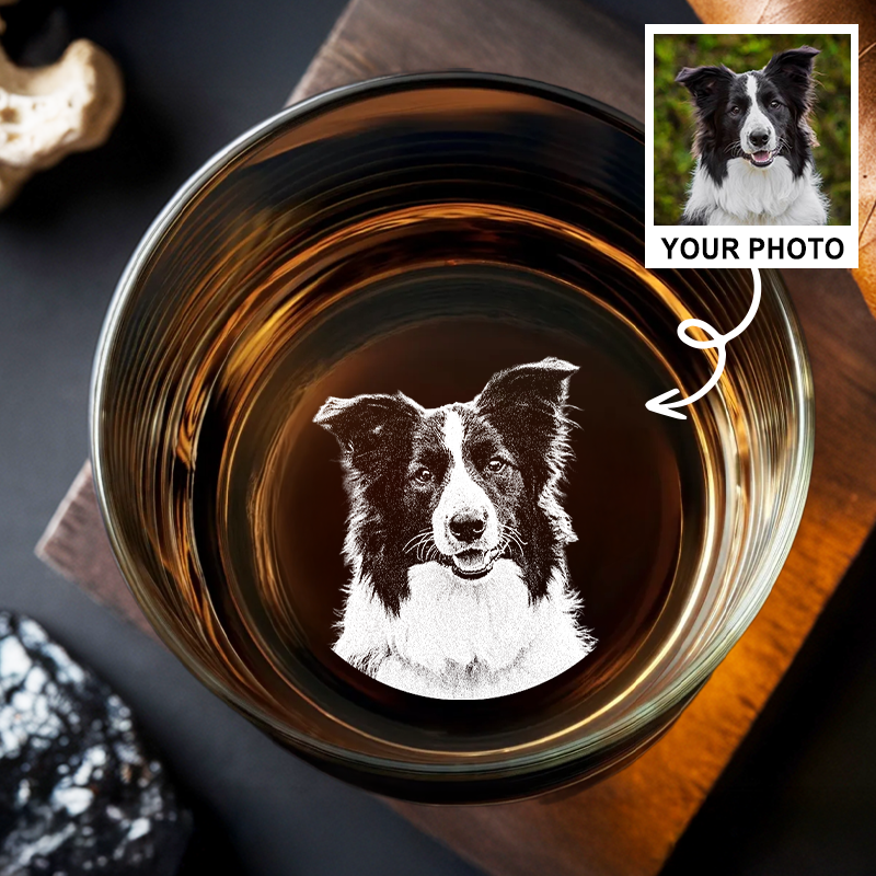Custom Photo Memorial Dog Whiskey Glass, Memorial Pet Glass with Photo, Dog Memorial Gifts, Dog Sympathy Gift TNG200