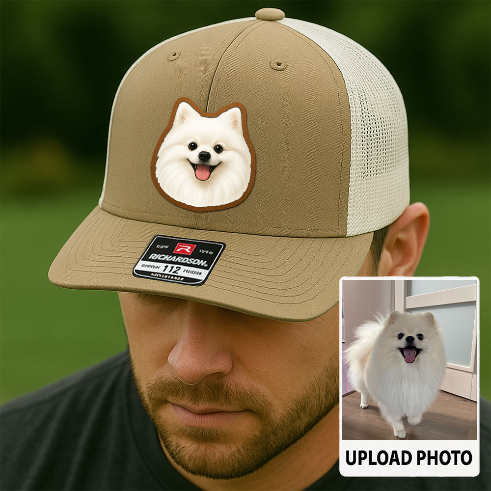 Custom Pet Printed Leather Hat – Unique Trucker Cap with Your Pet's Picture – Personalized Dog Gift TH995