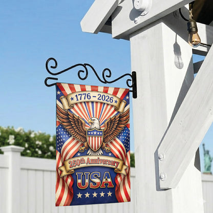 USA 250th Anniversary Garden Flag 1776–2026, Patriotic Eagle 4th of July Outdoor Decor