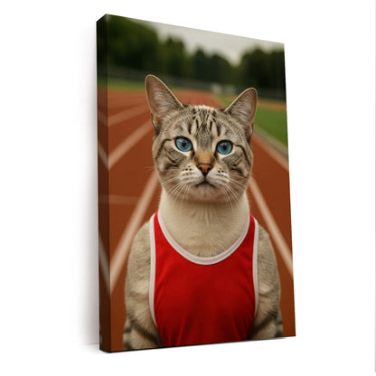 Custom Photo Runner Cat Canvas Gift For Cat Lovers