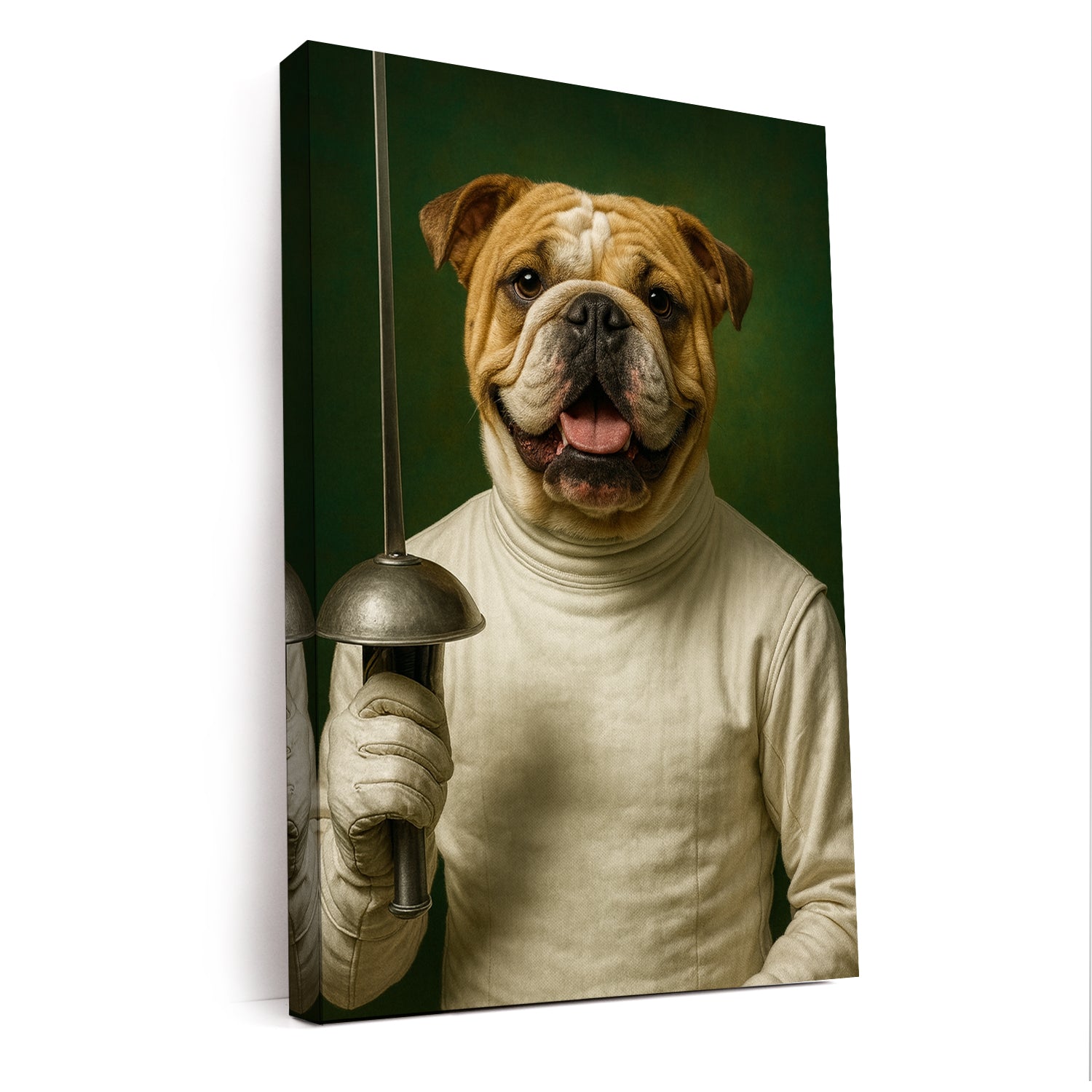 Custom Photo Fencer Dog Canvas Gift For Dog Lovers