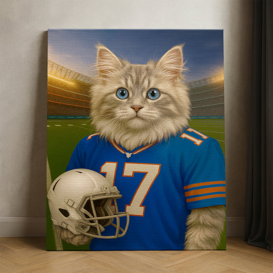 Custom Cat Photo Football Style Canvas _ Gift For Cat Lovers