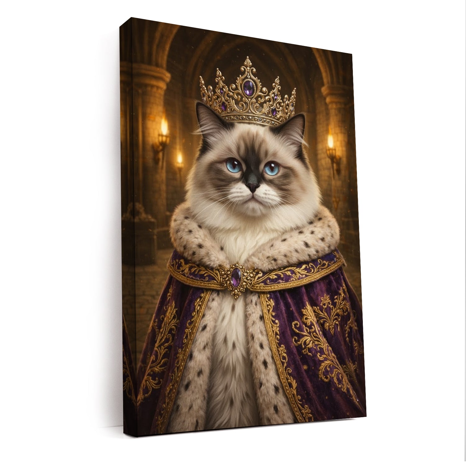 Custom Photo Queen King Cat Canvas Gift For Cat Lovers