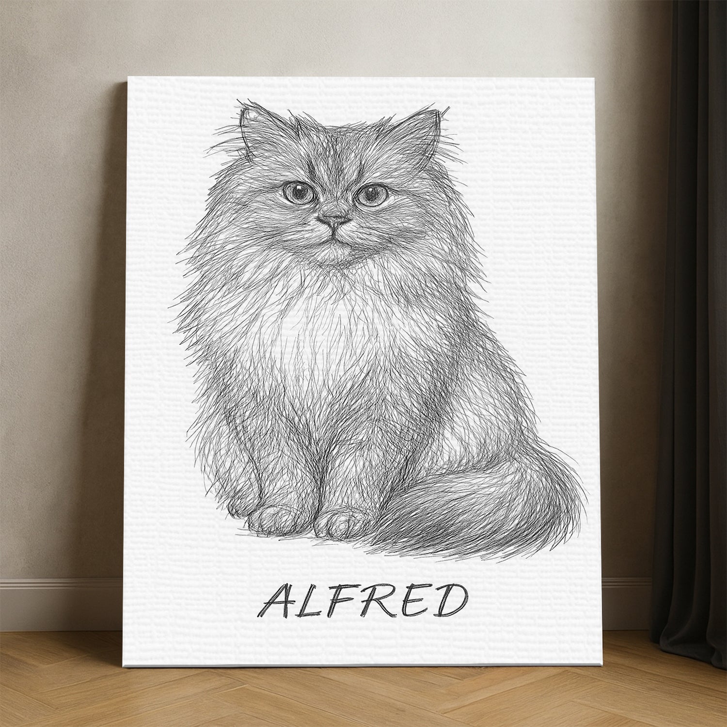 Custom Photo Cat Pencil Art
