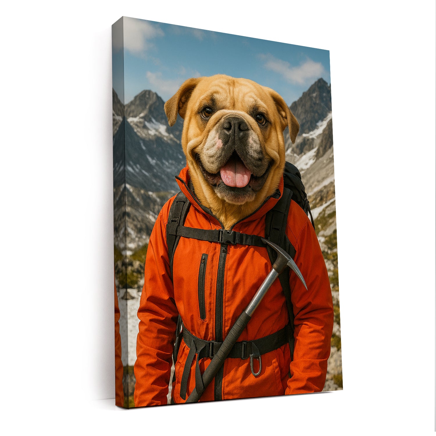 Custom Photo Mountaineer Climbing Dog Canvas Gift For Dog Lovers