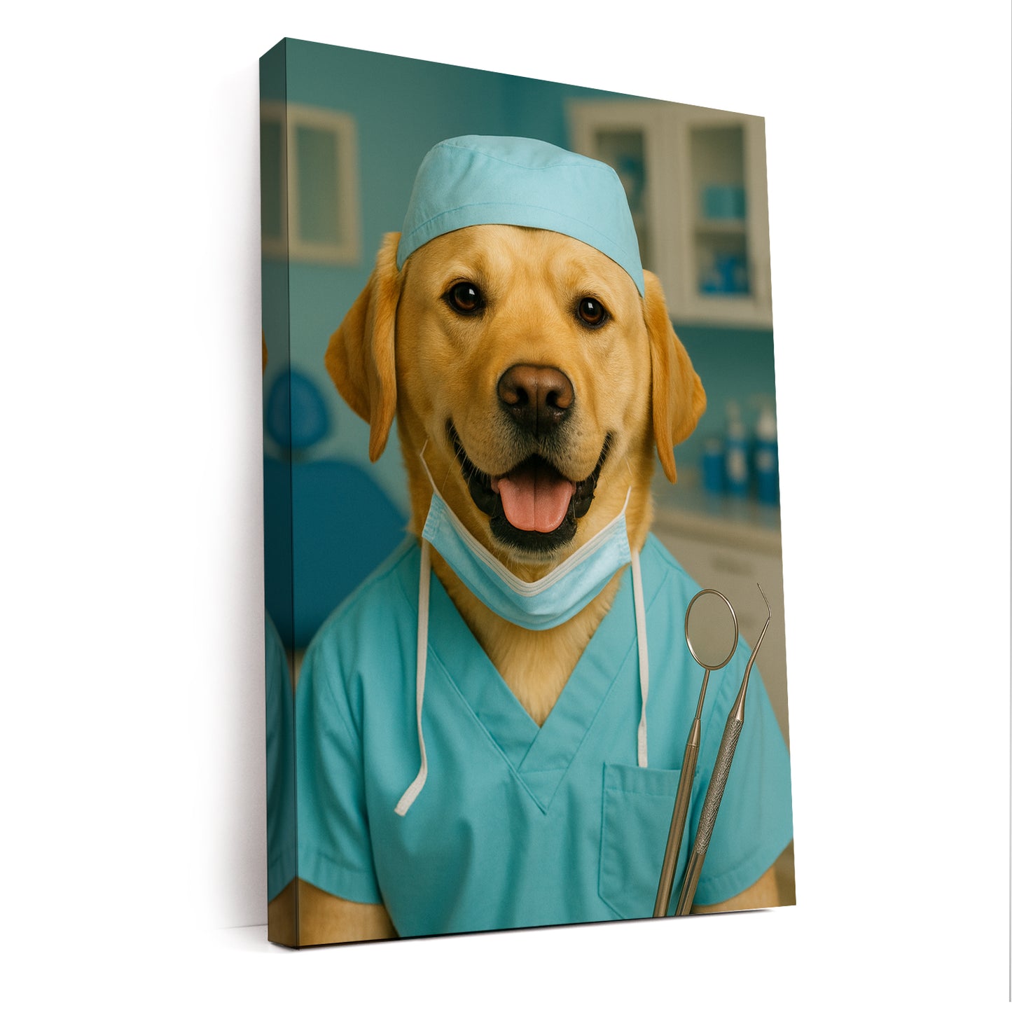 Custom Photo Dentist Dog Canvas Gift For Dog Lover