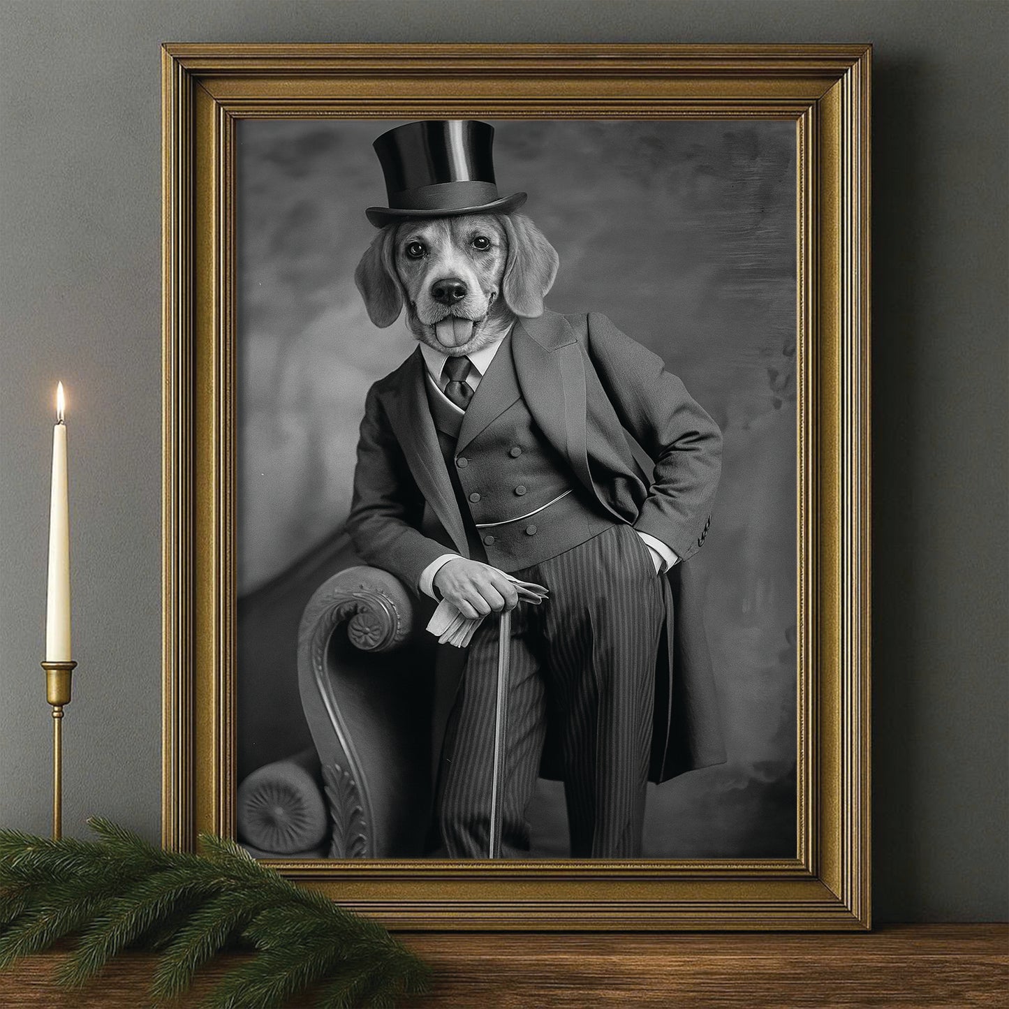 Custom Photo Gentleman Dog  Gift For Dog Lovers