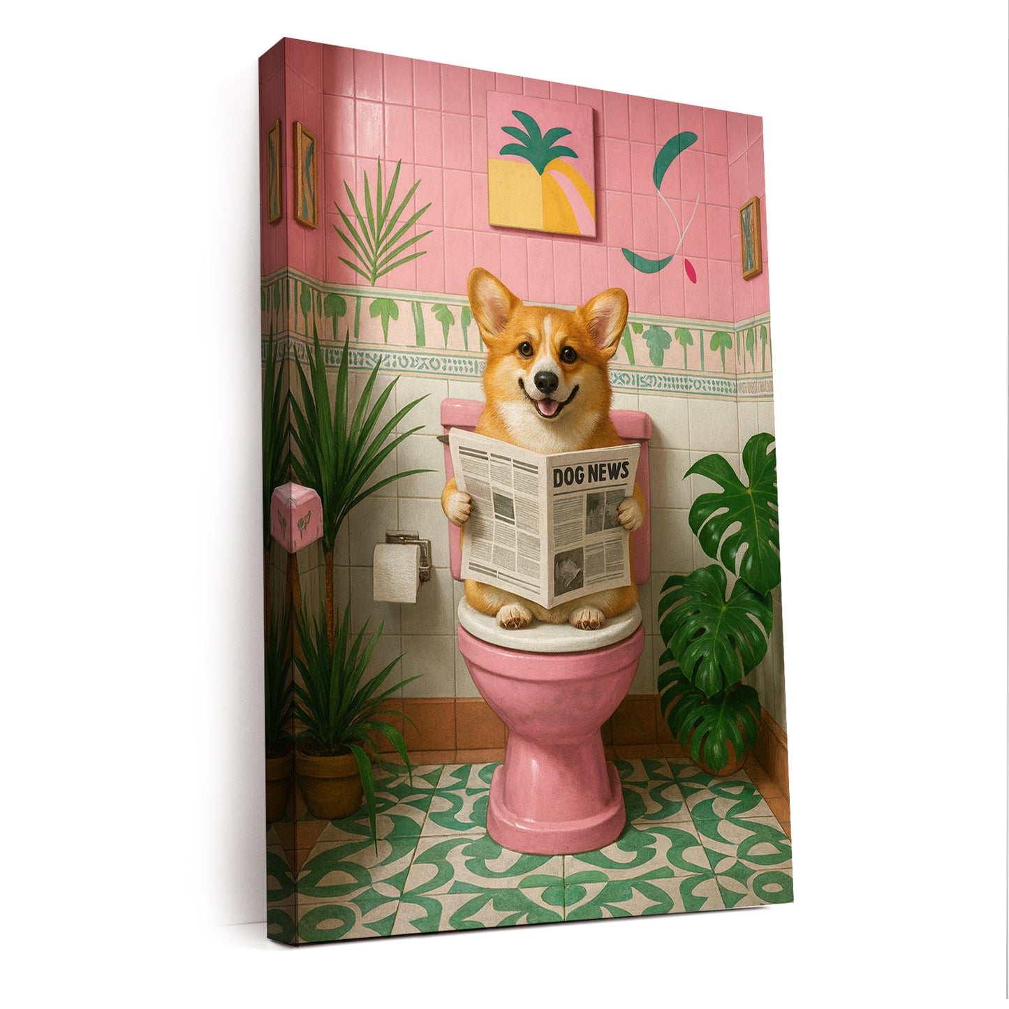 Custom Photo Dog Bathroom Style 10 Canvas Gift For Dog Lovers