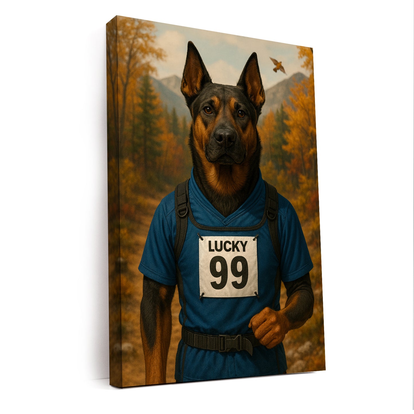 Custom Photo Trail Runner Dog Canvas Gift For Dog Lover
