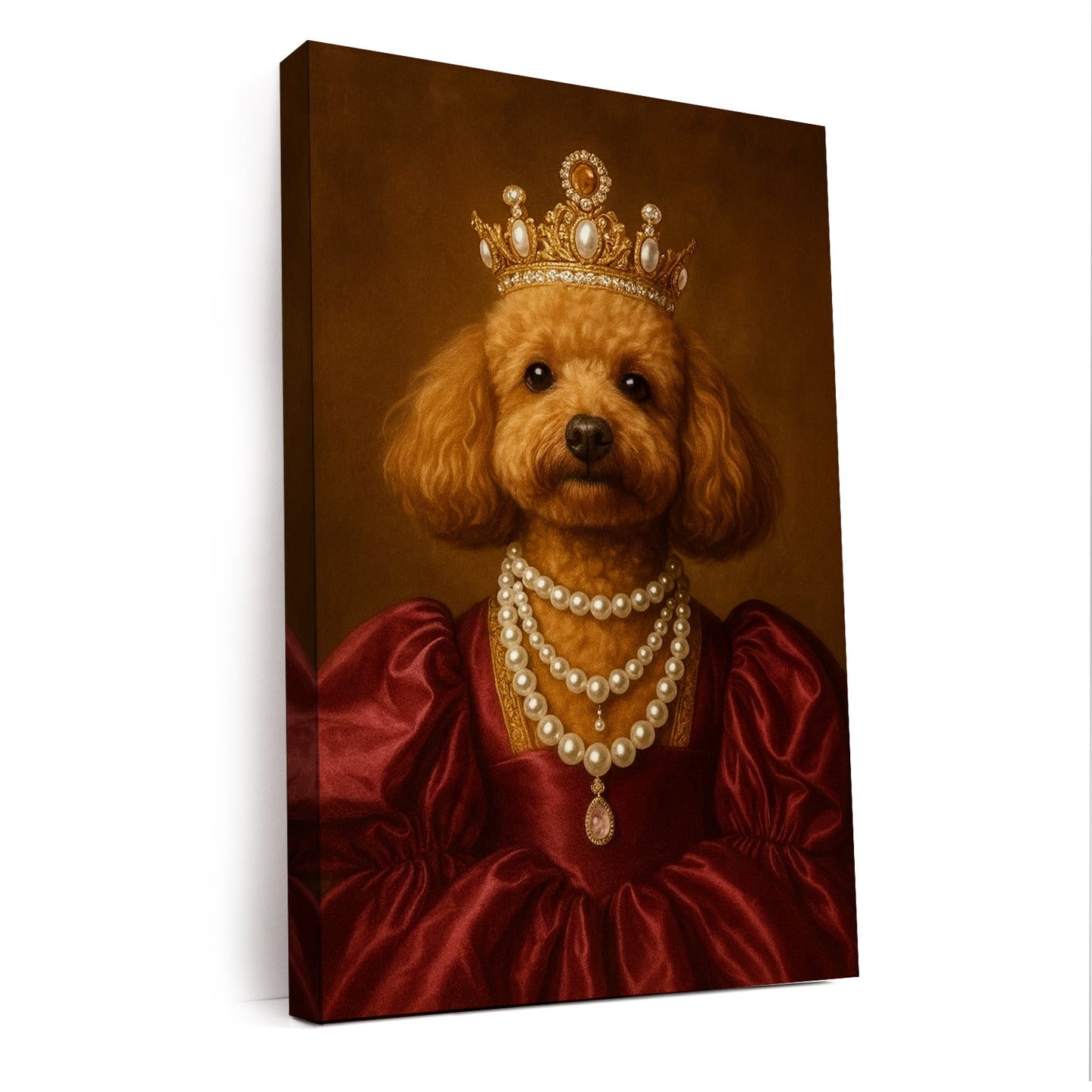 Custom Photo Queen Dog With Crown Canvas Gift For Dog Lovers