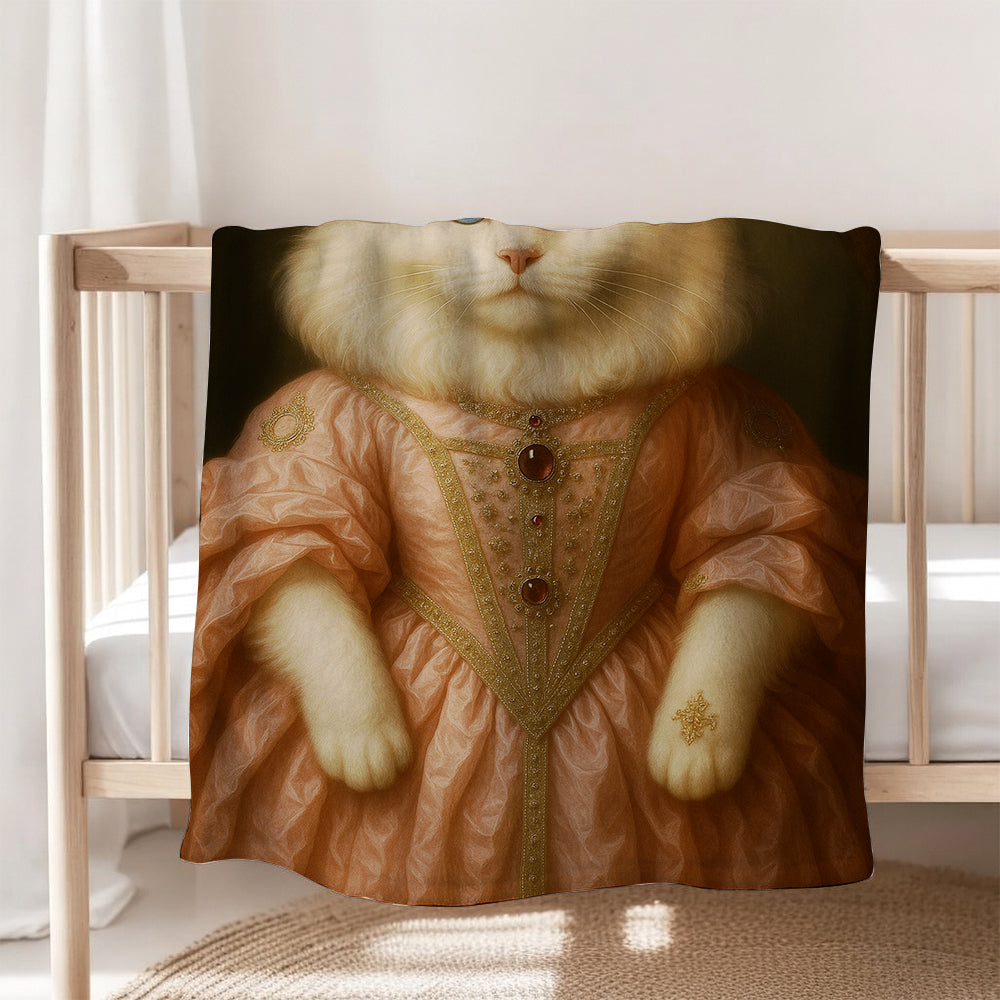 Custom Cat Queen Royal Blanket
