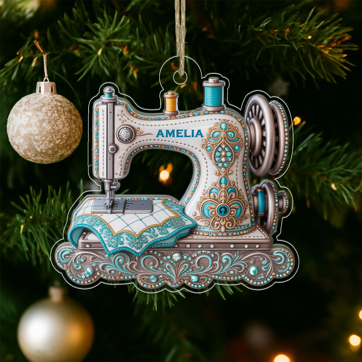 Custom Name Gifts For Sewing Lover Acrylic Ornament Christmas Gift