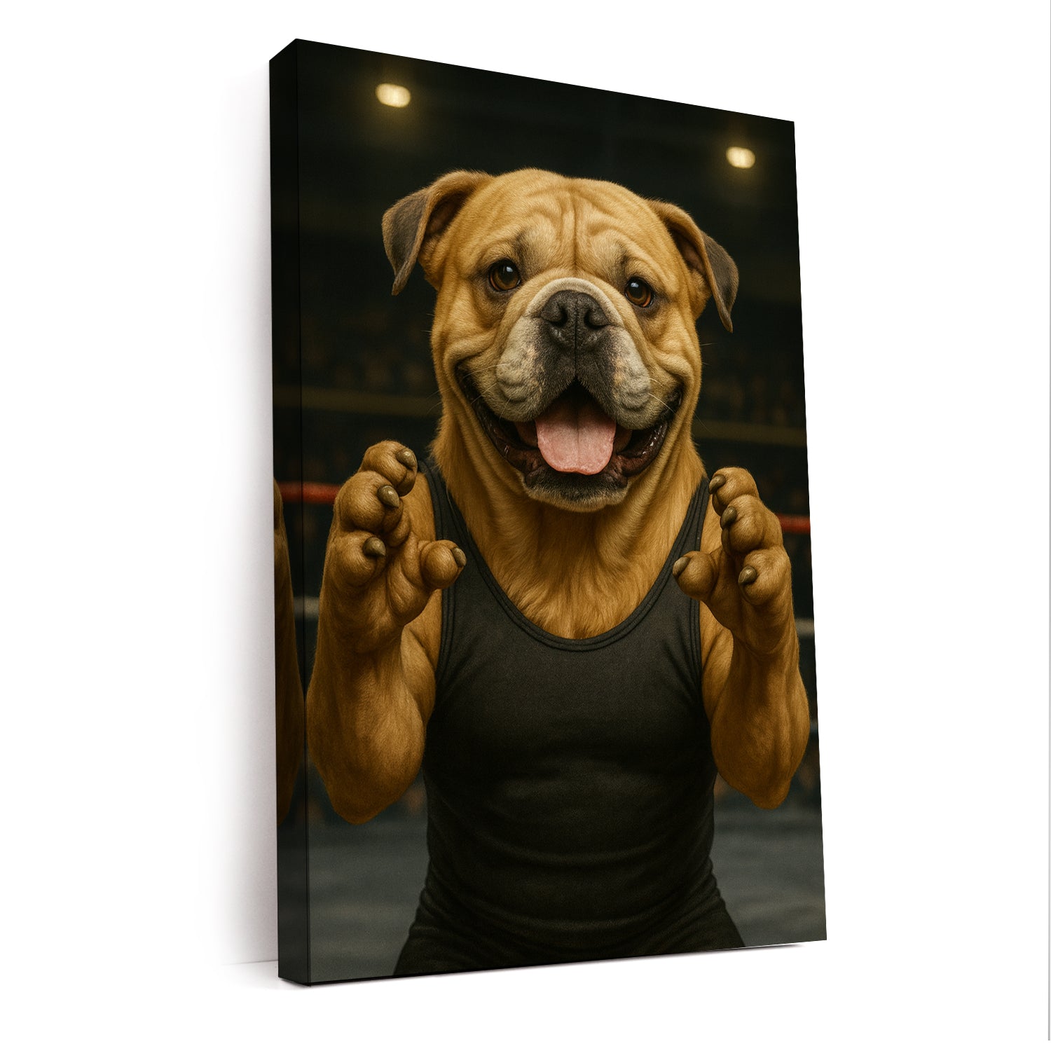 Custom Photo Wrestler Fighter Dog Canvas Gift For Dog Lovers
