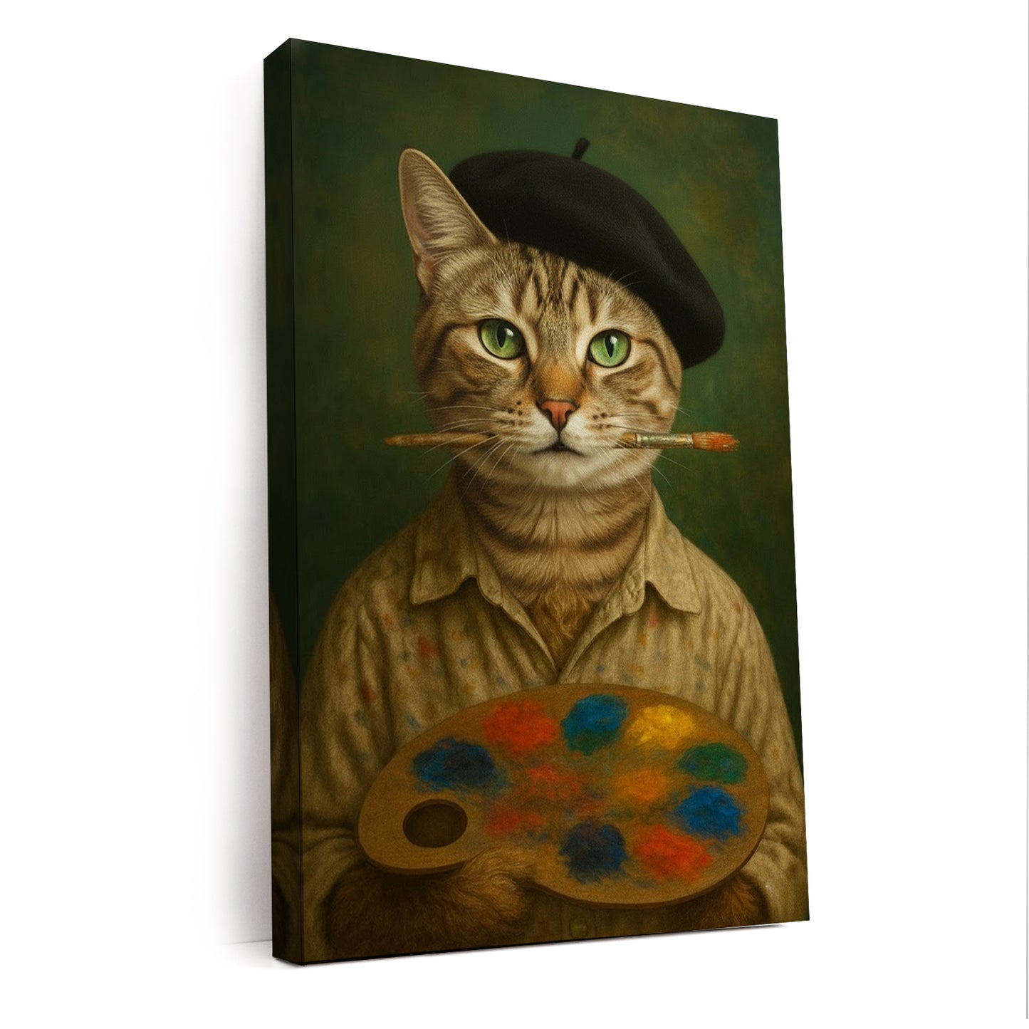 Custom Photo Artist Cat Canvas Gift For Cat Lovers