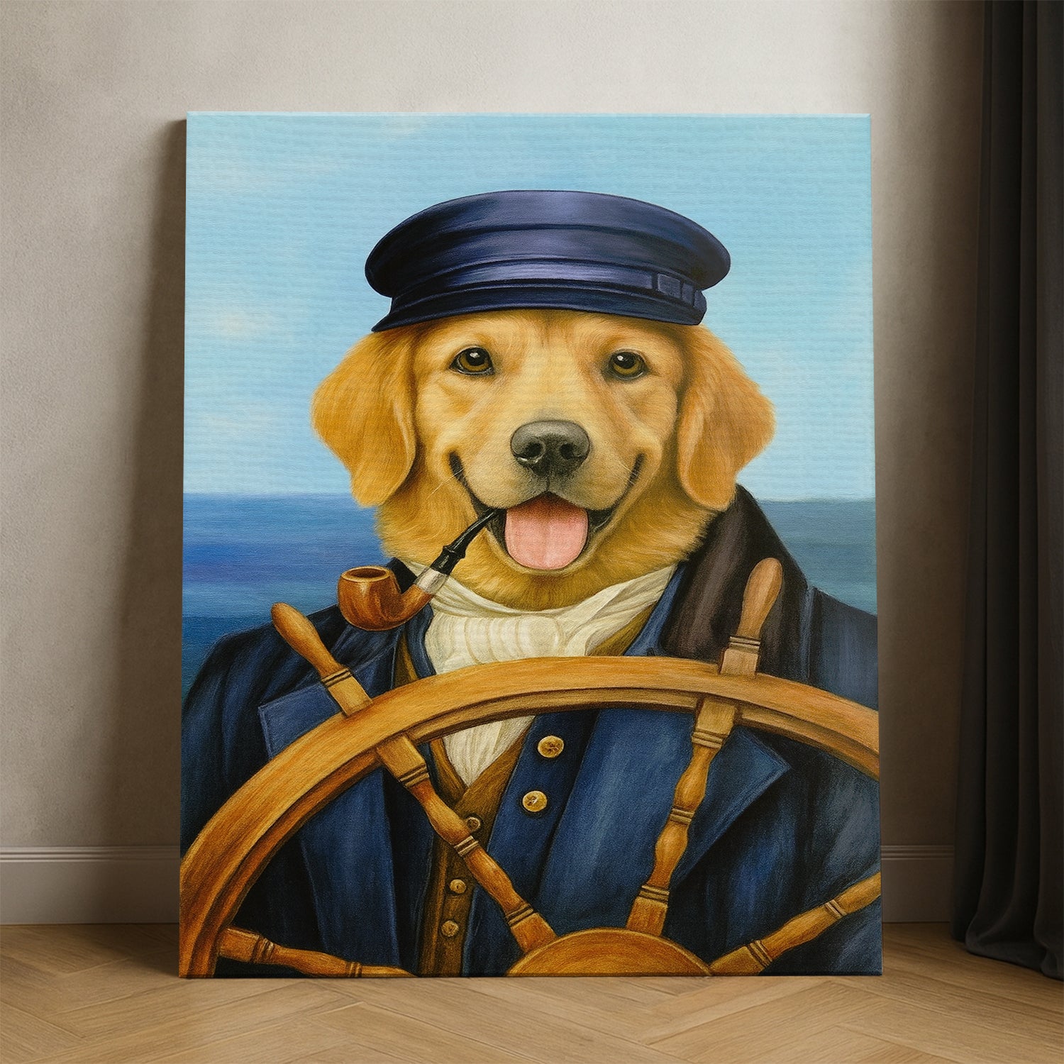 Custom Photo Sailor Dog Canvas Gift For Dog Lovers