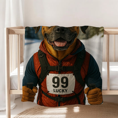 Custom Photo Cross Country Ski Dog BlanketGift For Dog Lovers