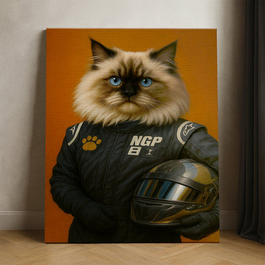Custom Photo Cat Racer Canvas Gift For Cat Lovers