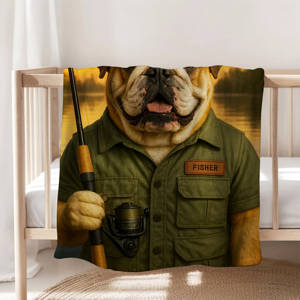 Custom Photo Fisher Dog BlanketGift For Dog Lovers