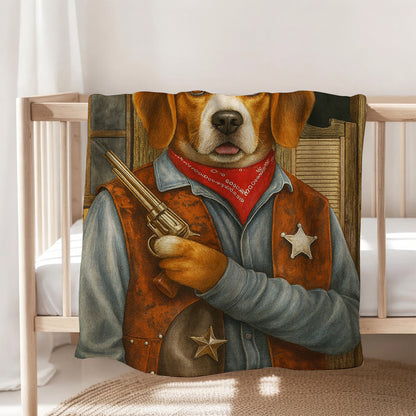 Custom Photo Dog Cowboy Canvas
