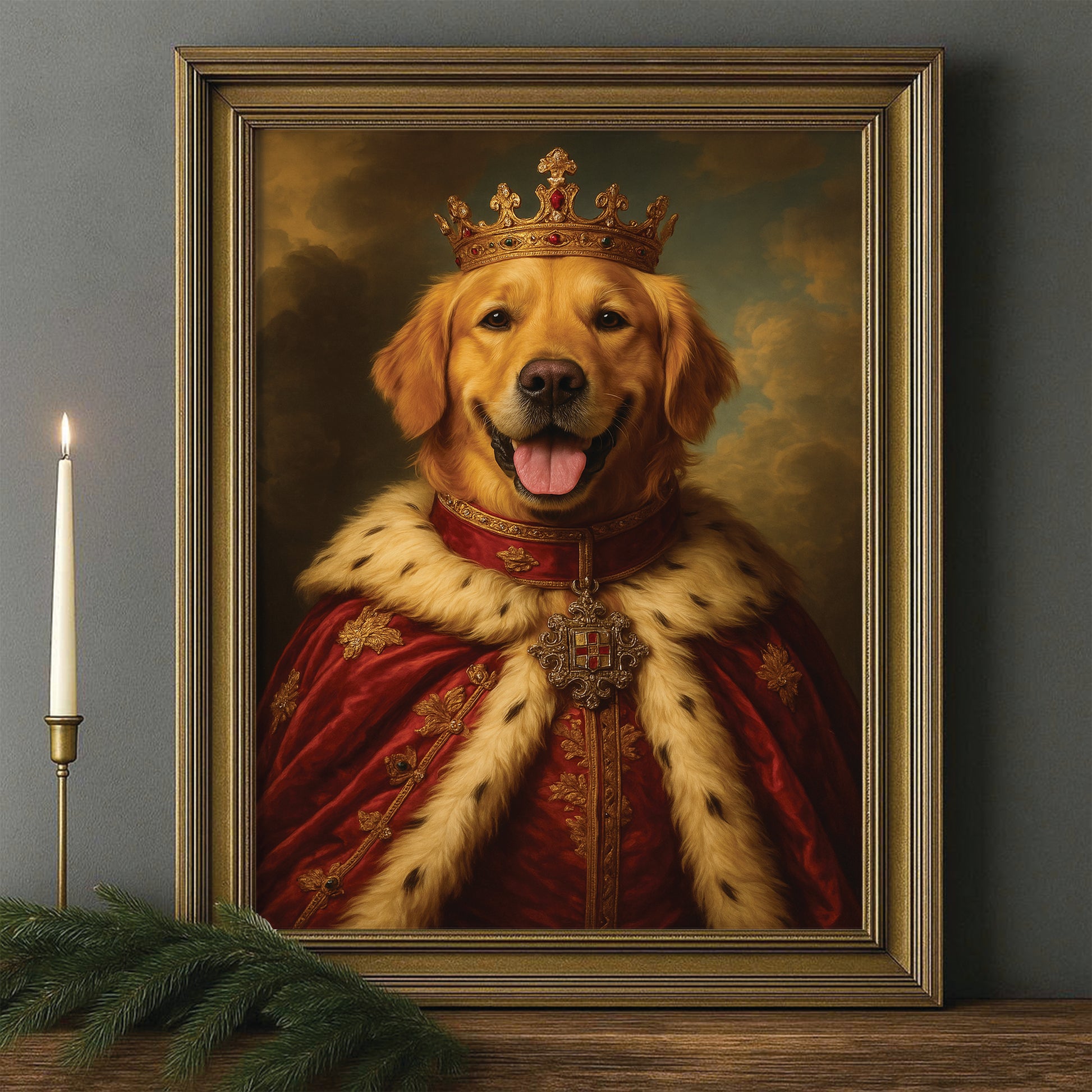Custom Photo Dog Royal Pet King Portrait
