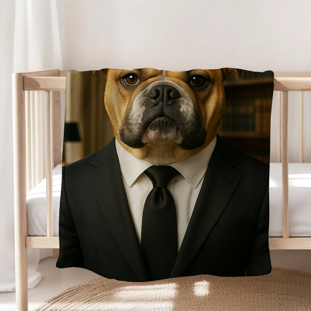 Custom Photo Business man Ceo Dog BlanketGift For Dog Lovers