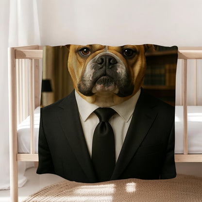 Custom Photo Business man Ceo Dog BlanketGift For Dog Lovers