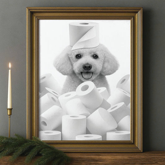 Custom Photo Dog Bathroom Canvas Framed Wall Art