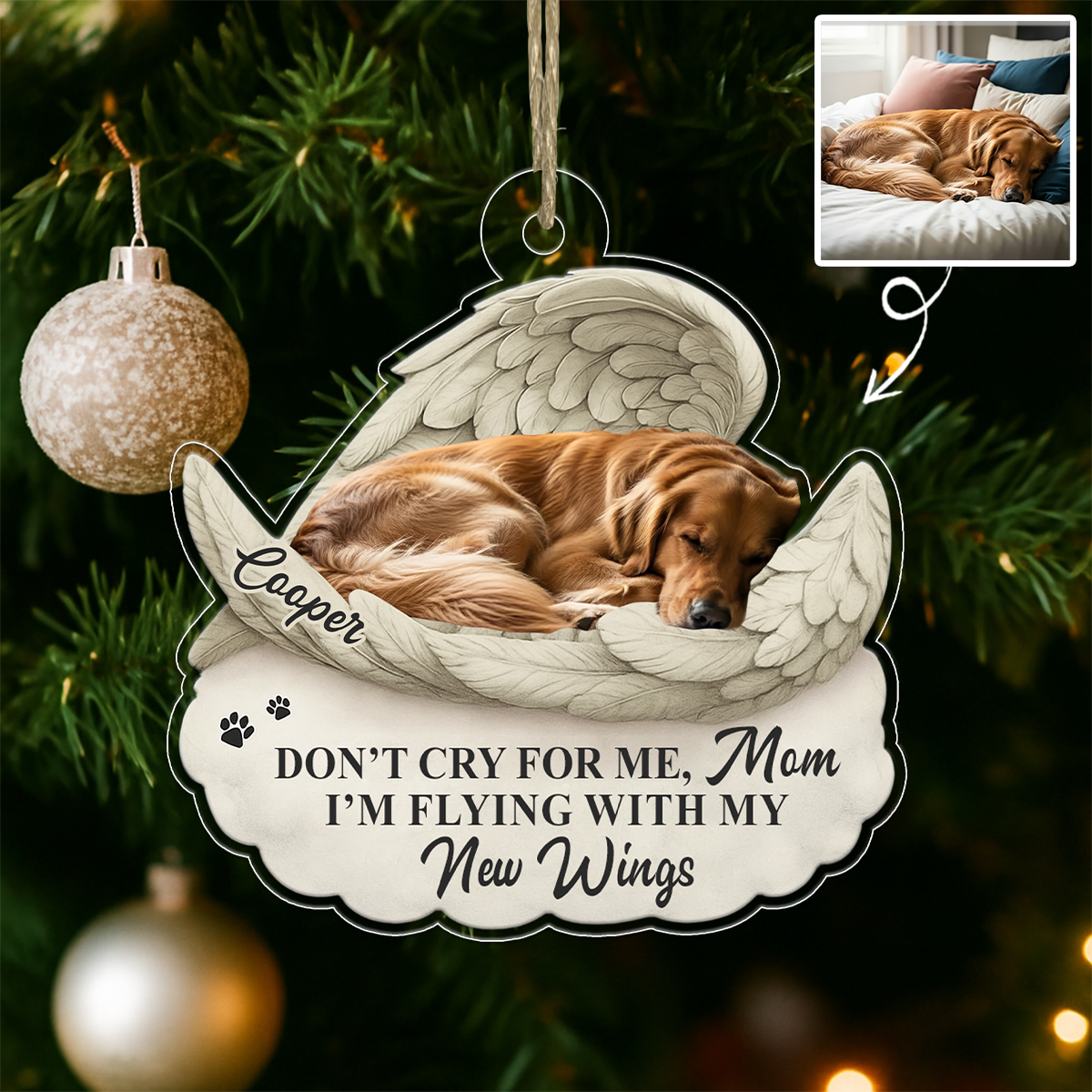Personalized Pet Christmas Memorial Sympathy Gifts For Dogs, Cats