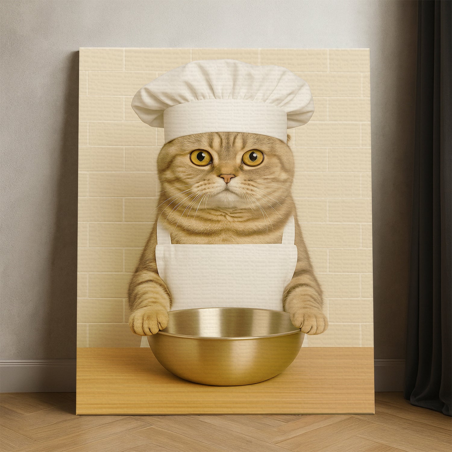 Custom Photo Cat Chef Canvas Gift For Cat Lovers