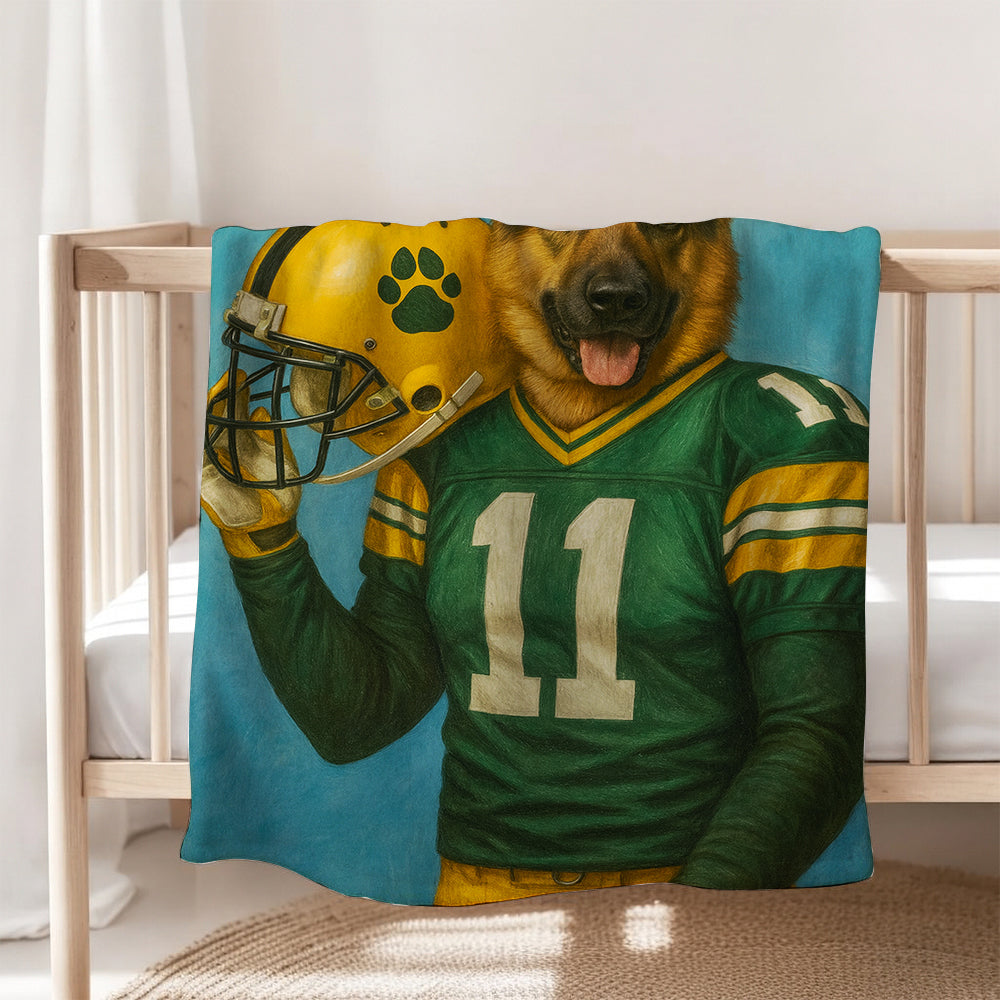 Custom Dog Photo Football Player Canvas