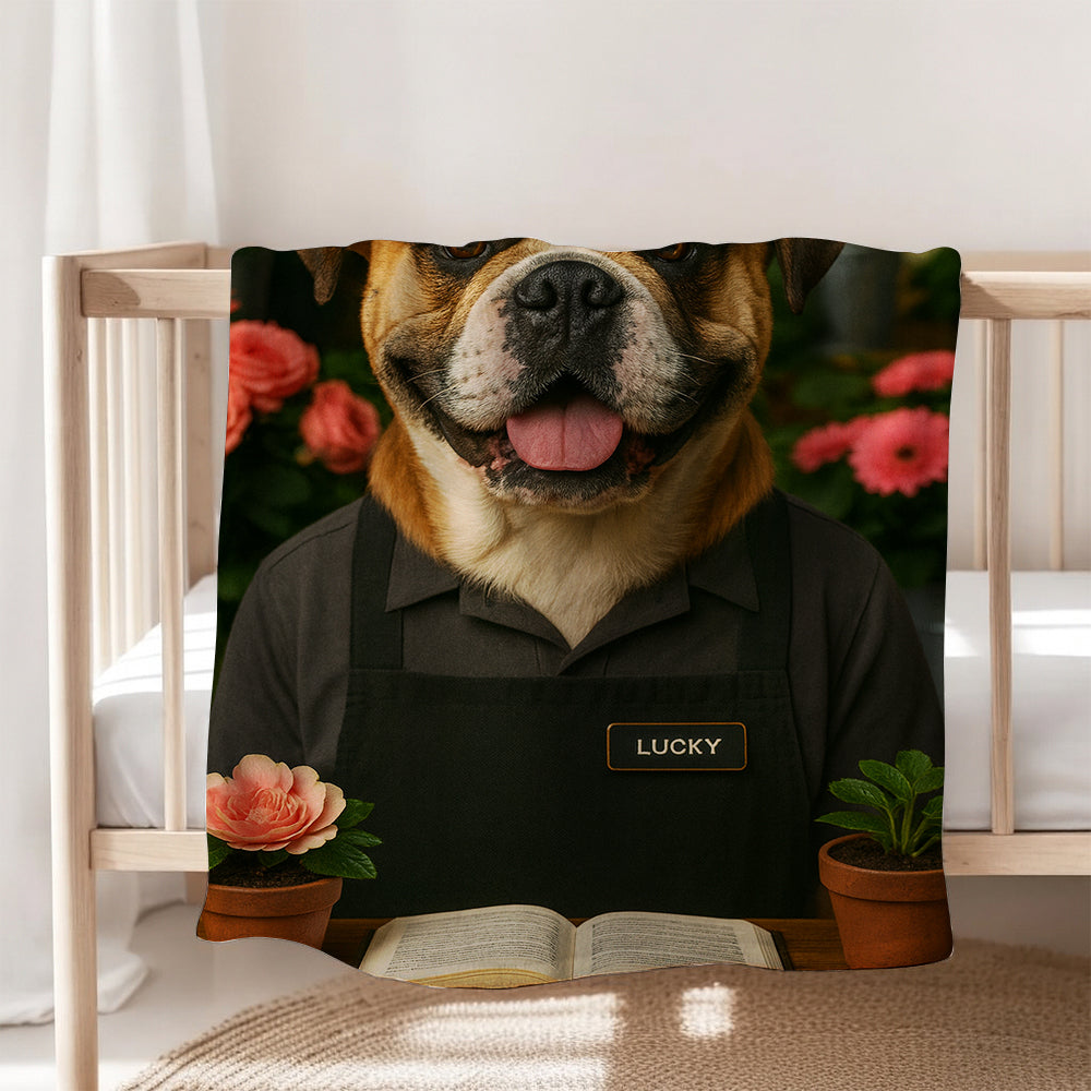 Custom Photo Flower Shop Florist Dog BlanketGift For Dog Lovers