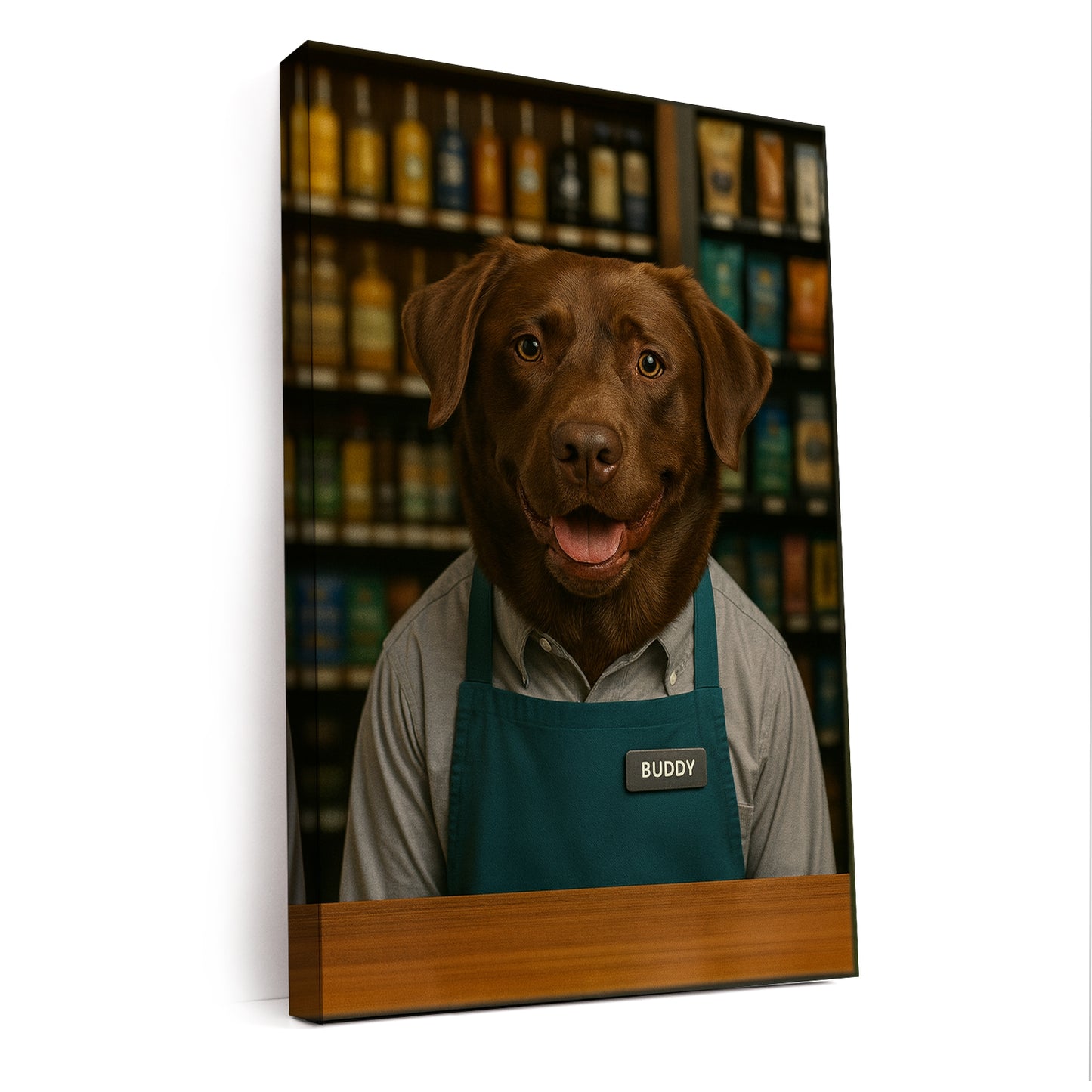 Custom Photo Shop Owner Dog Canvas Gift For Dog Lovers