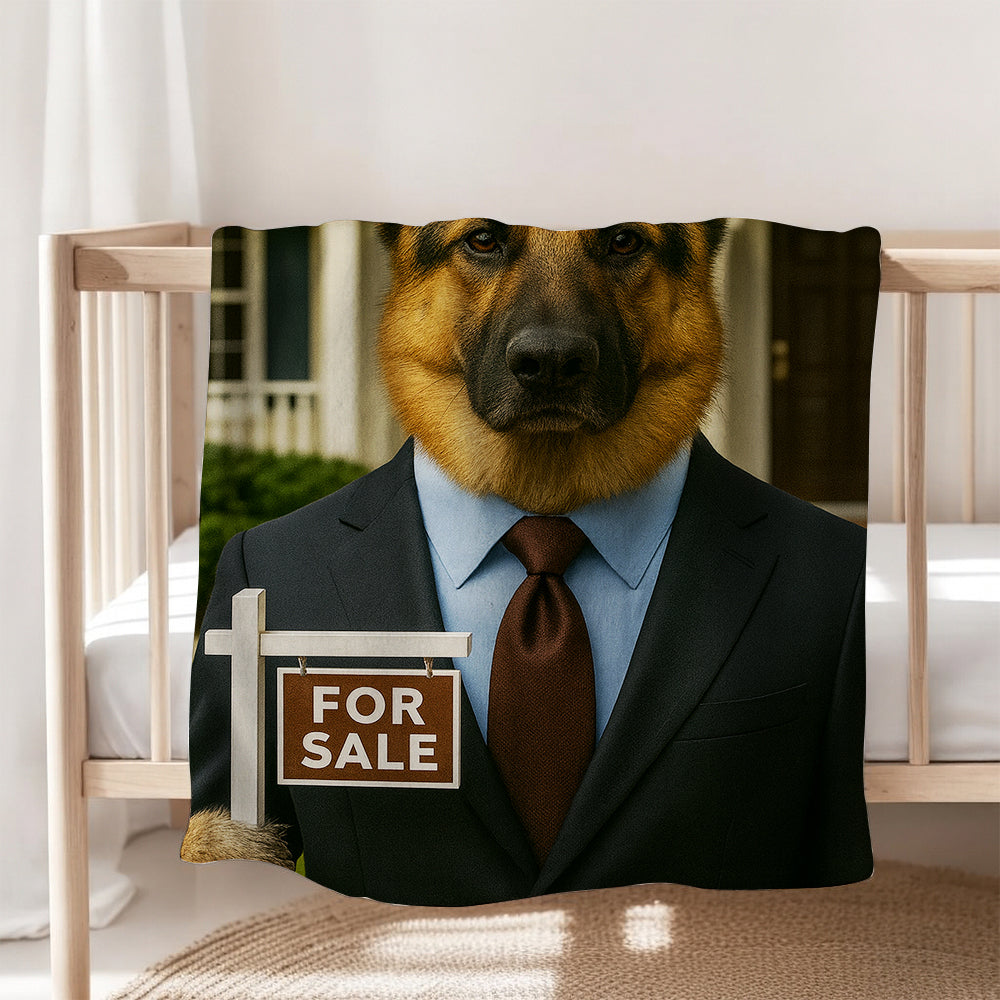 Custom Photo Realtor Dog BlanketGift For Dog Lovers