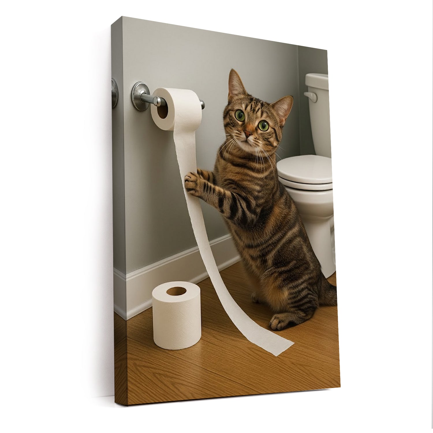 Custom Photo Cat Bathroom Style 18 Canvas Gift For Canvas