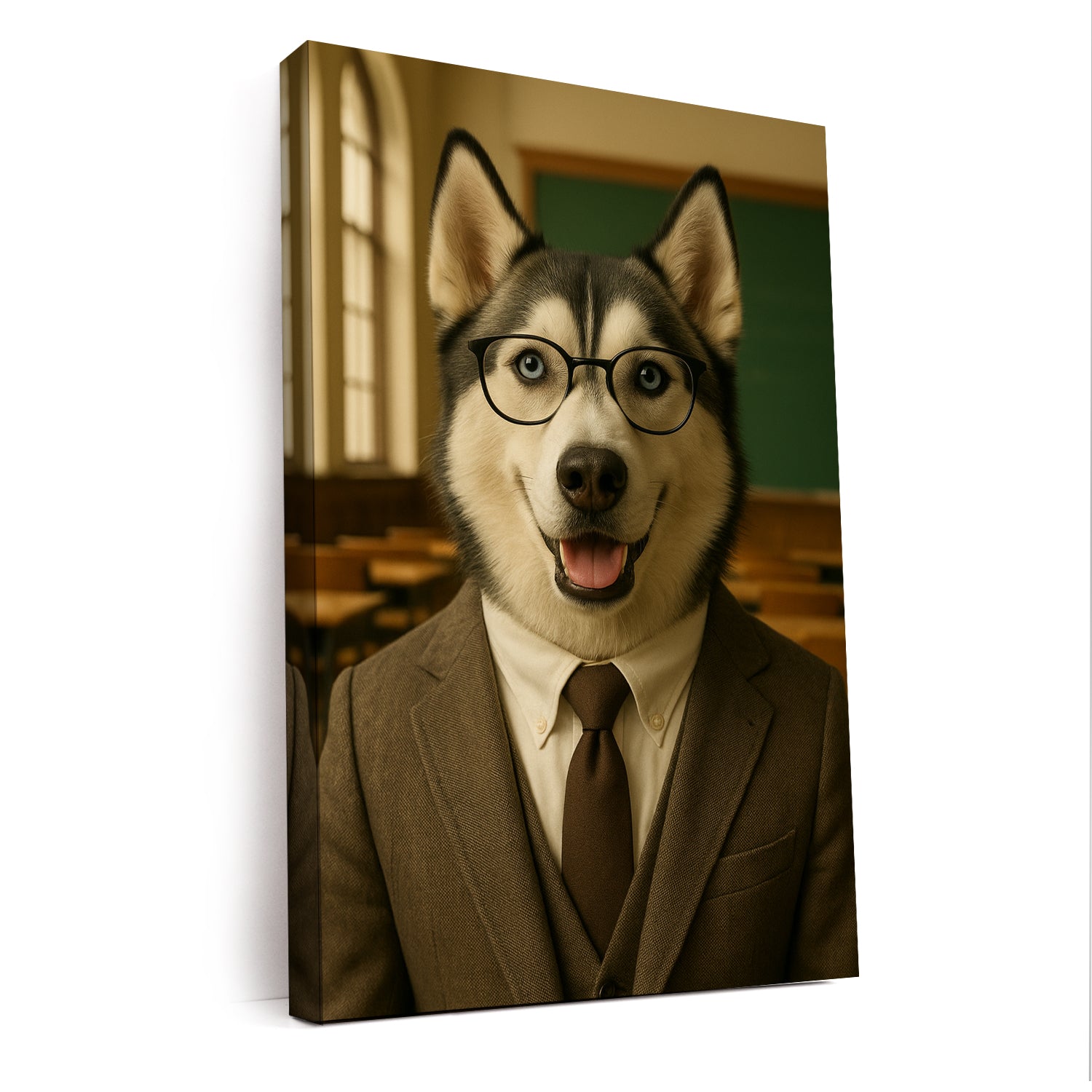 Custom Photo Teacher Dog Canvas Gift For Dog Lovers