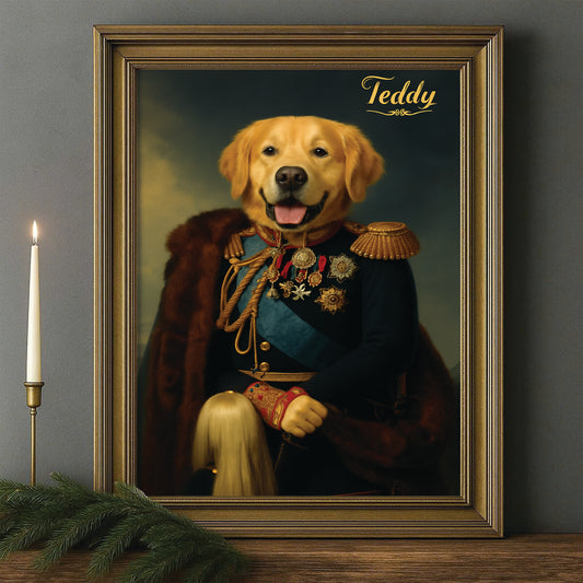 Custom Photo Imperial Minister Dog Canvas Framed Wall Art Gift For Dog Lovers