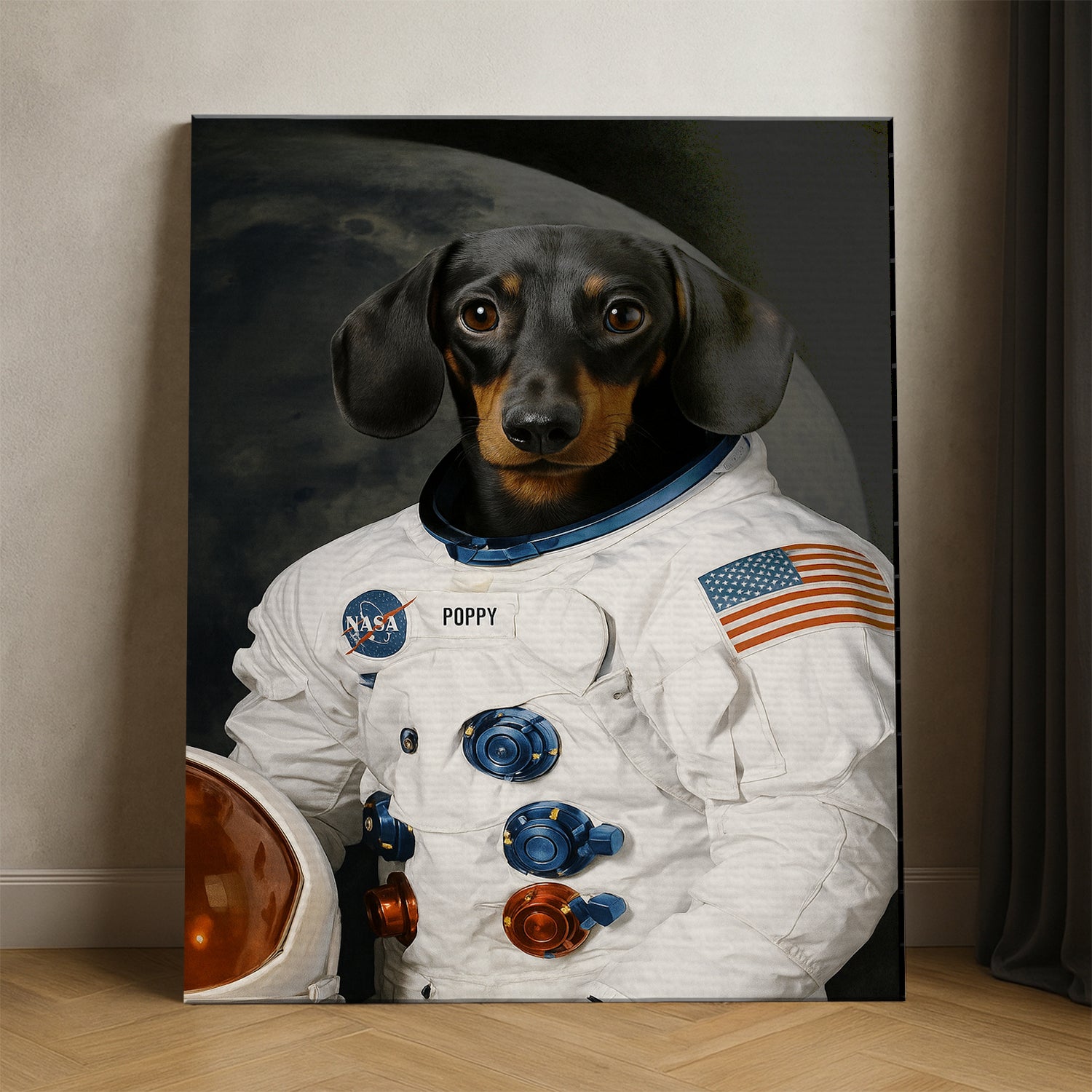 Custom Photo Dog Astronaut Canvas _ Gift For Dog Lovers