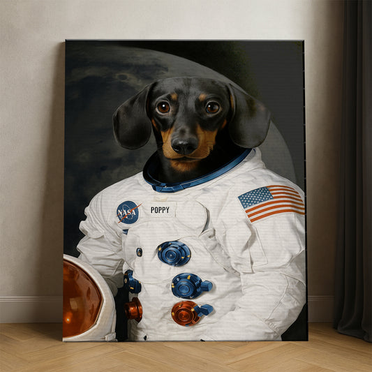 Custom Photo Dog Astronaut Canvas _ Gift For Dog Lovers