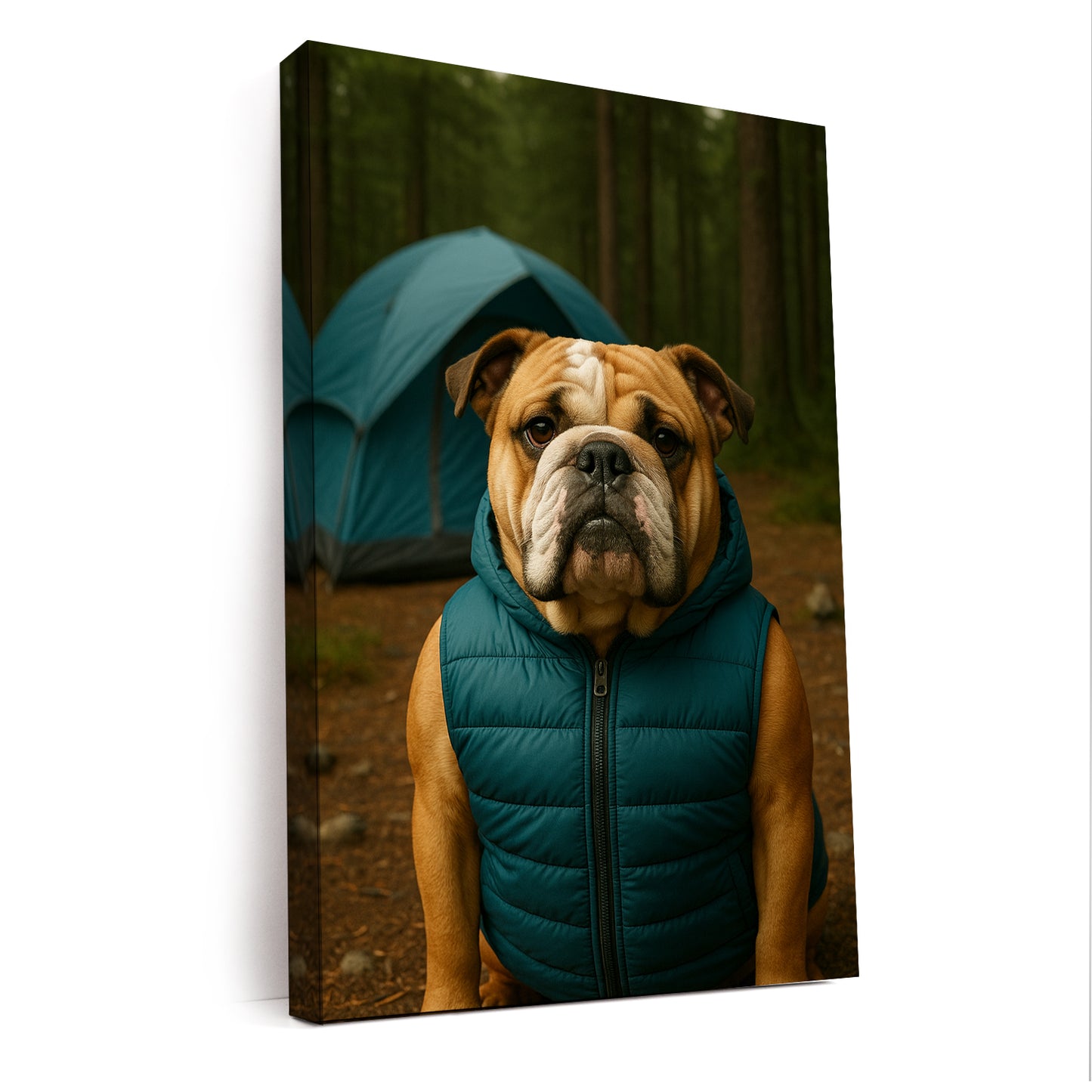 Custom Photo Dog Camping Canvas Gift For Dog Lovers
