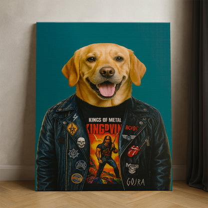 Custom Photo Dog Rock n Roll Canvas