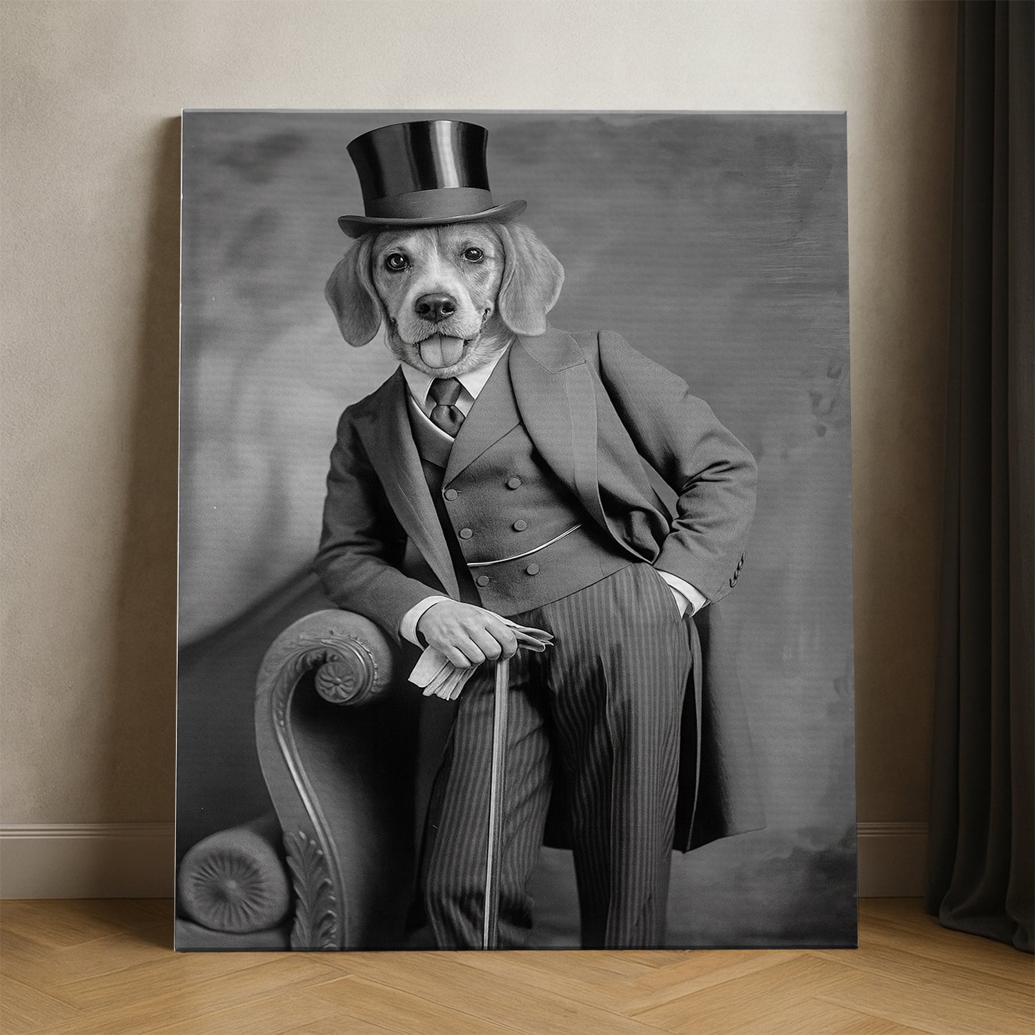 Custom Photo Gentleman Dog  Gift For Dog Lovers