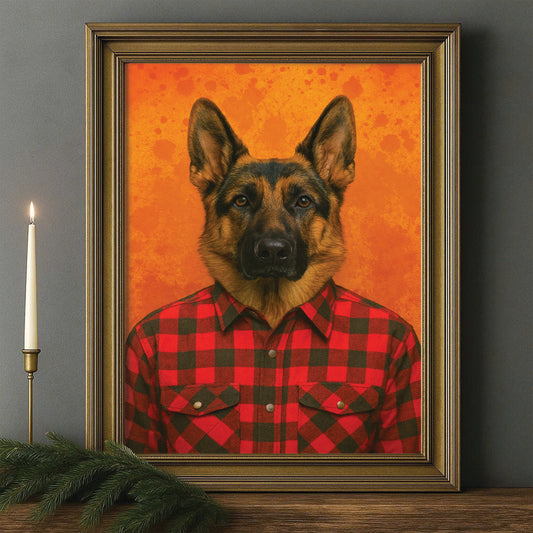 Custom Photo Dog In Red Shirt Canvas Framed Wall Art Gift For Dog Lovers
