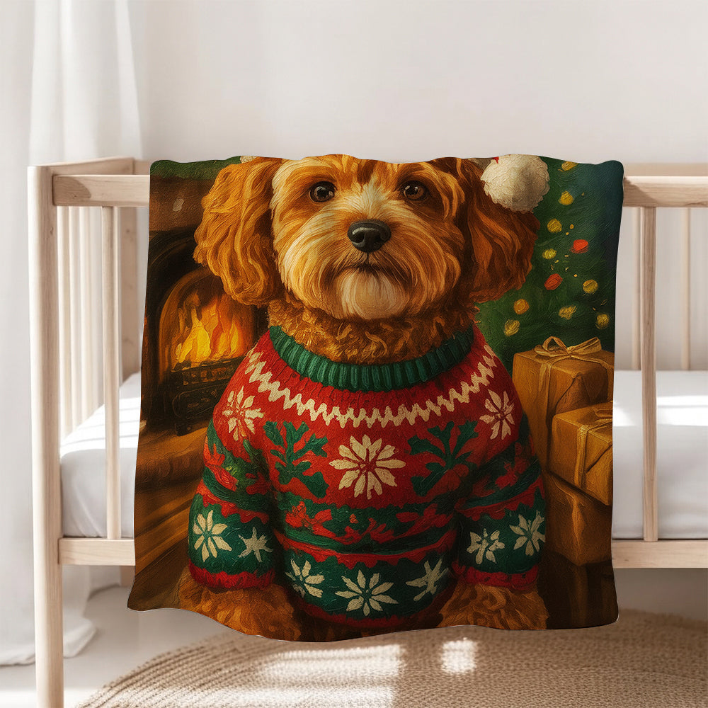 Custom Photo Dog Christmas Oufittfit Blanket Gift For Dog Lover